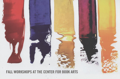 [Postcard advertising fall 2016 workshops at the Center for Book Arts]
