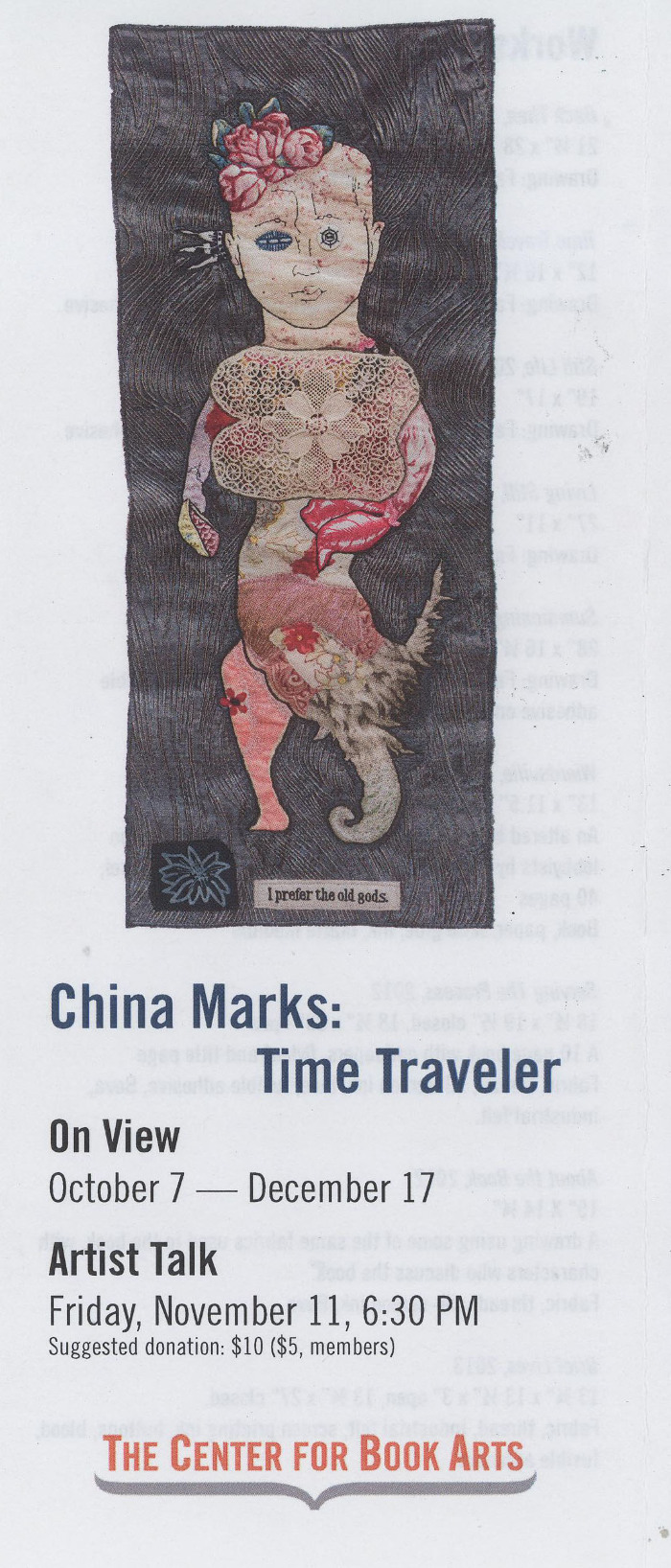 [Exhibition brochure for "China Marks: Time Traveler"]
