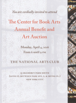 [Invitation to the Center for Book Arts 2016 annual benefit and art auction]
