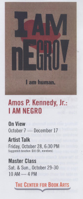 [Exhibition brochure for "Amos P. Kennedy, Jr.: I AM NEGRO"]

