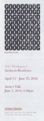 [Exhibition brochure for "2015 Workspace Artists-in-Residence"]
