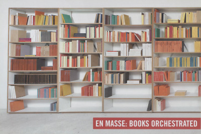 [Postcard advertising "En Masse: Books Orchestrated"]

