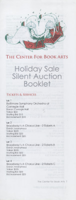 [The Center for Book Arts 2007 holiday sale and silent auction booklet]
