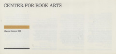 [Class schedule at the Center for Book Arts for summer 1981]
