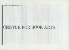 [Class and workshop schedule at the Center for Book Arts for fall 1981]
