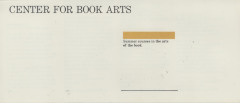 [Class schedule at the Center for Book Arts for summer 1982]
