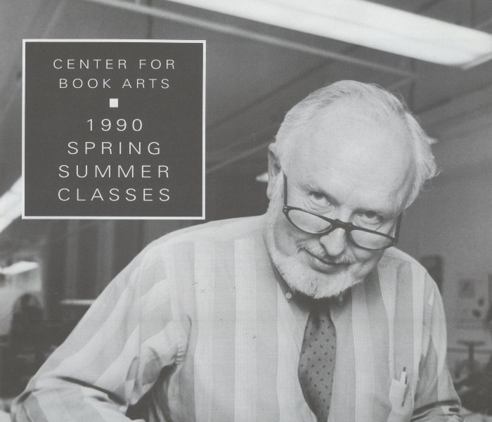 [Class and workshop schedule at the Center for Book Arts for spring / summer 1990]
