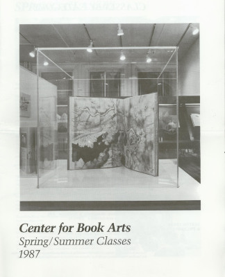 [Class and workshop schedule at the Center for Book Arts for spring / summer 1987]
