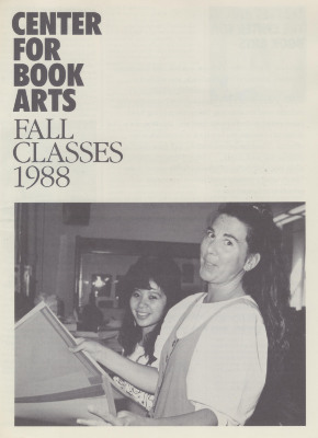 [Class and workshop schedule at the Center for Book Arts for fall 1988]
