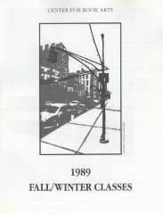 [Class and workshop schedule at the Center for Book Arts for fall 1989]
