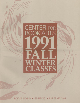 [Class and workshop schedule at the Center for Book Arts for fall / winter 1991]
