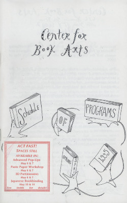 [Schedule of programs for the Center for Book Arts for winter / spring of 1995]

