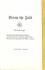 Below the Fold / Barbara Henry (Harsimus Press)

