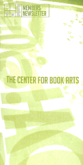 The Center for Book Arts Members Newsletter Spring 2008
